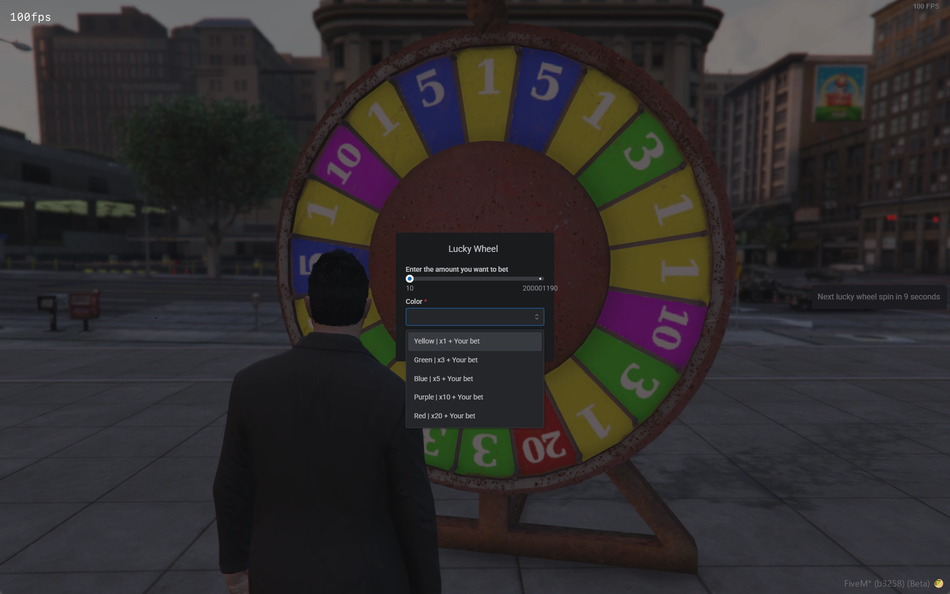 Lucky wheel menu