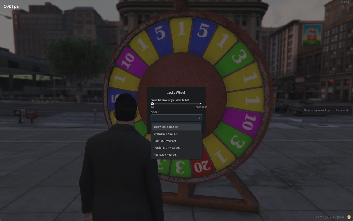 Betting menu