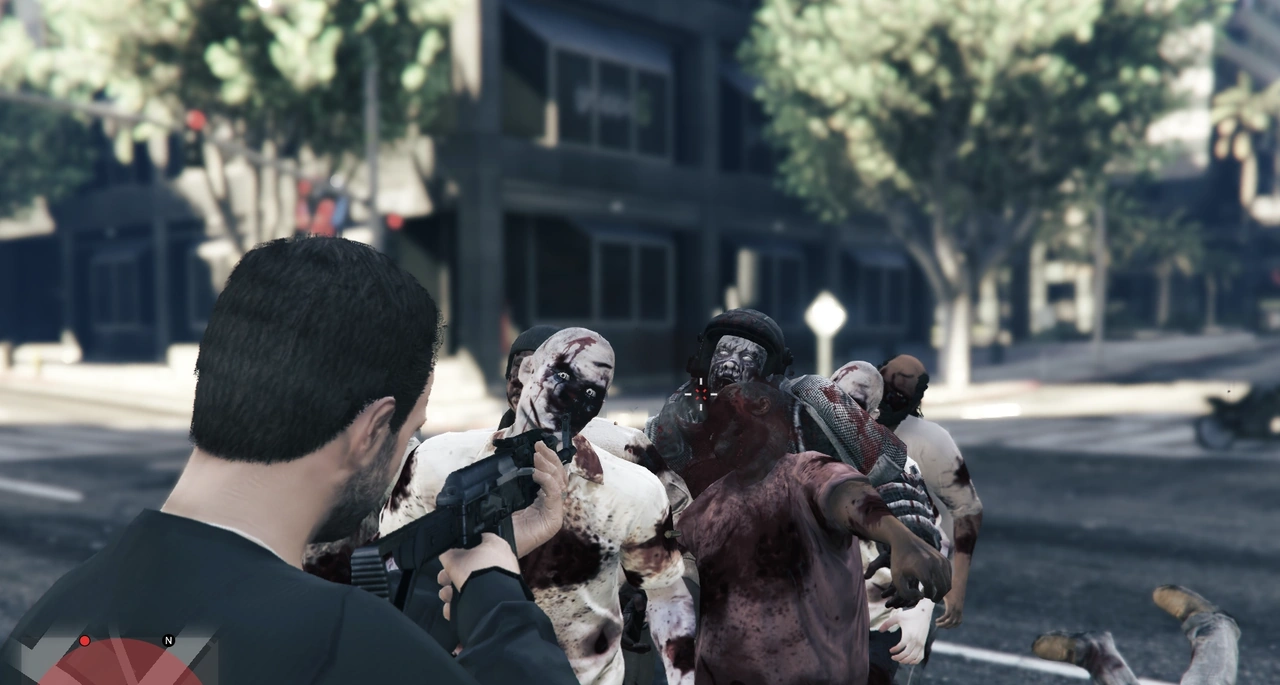 Fighting zombie horde